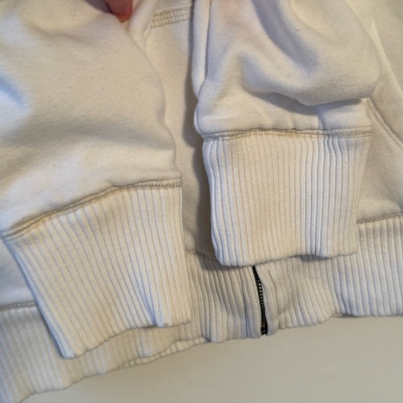 Aeropostale White Hoodie Blue Logo Full Zip Faux Lined Size Medium - Picture 11 of 15
